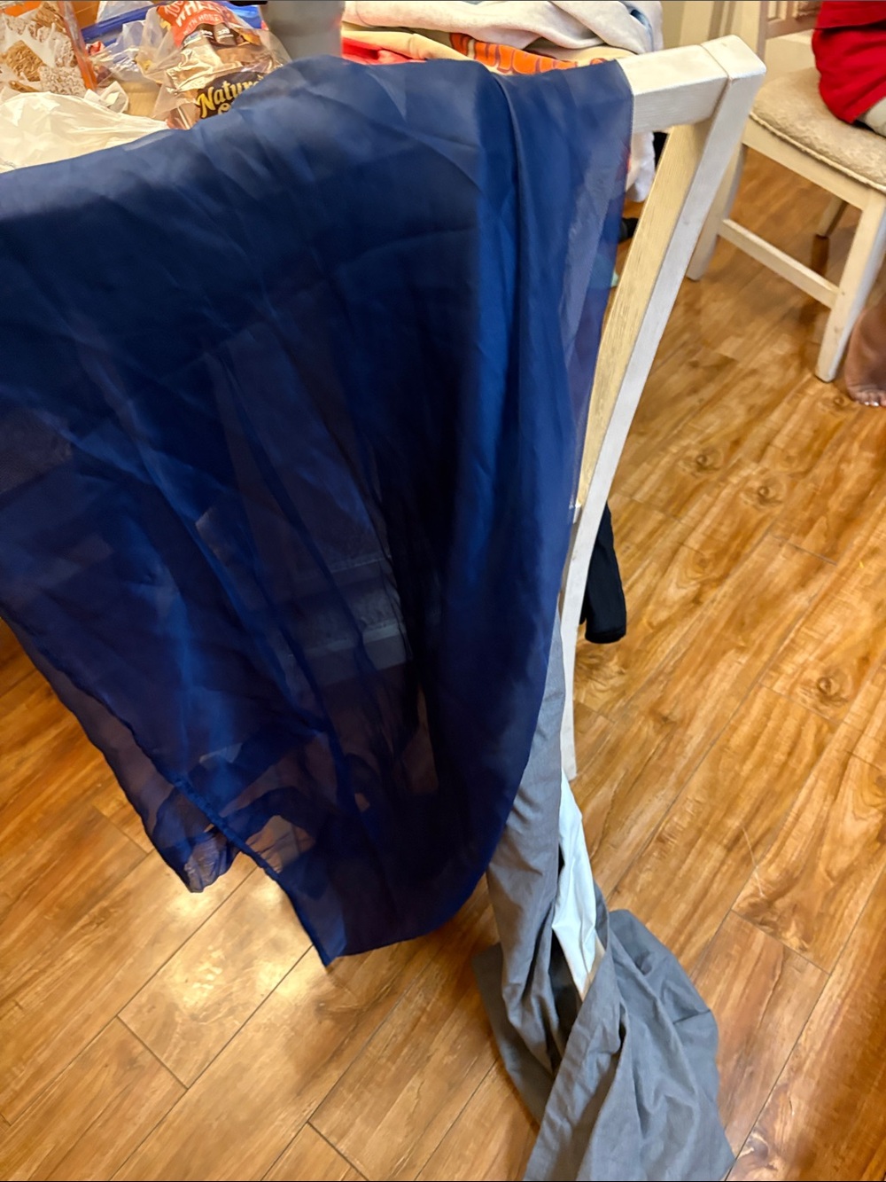 Women's Navy Chiffon Skirt - Lightweight Flow